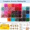 Glass Beads for Jewelry Making, 1300pcs + 8mm 48 Colors Round Crystal Glass Beads Bracelet Making Kit, Bead Starter Kit for Birthday Holiday Art Crafts Gifts